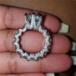 カップルプロミスリング925スターリングシルバービョウ10mm aaaaa cz婚約バンドリング女性用男性ジュエリーギフト