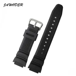 Jawoder Watchband 25 mm czarny silikonowy gumowy pasek opaski dla Casio AE-1000W AQ-S810W SGW-400H SGW-300H Sports Watch Strap284p