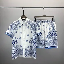 Erkekler artı tees polos 2023 yaz yeni moda ekibi boynu tişört pamuklu kısa kollu gömlek Hawaii plaj baskı gömlek şortları spor takım elbise k0211