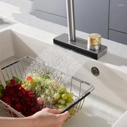 Kitchen Faucets Rain Waterfall Faucet Pull Out Spout Sink Mixer Tap And Cold Single Hole Household Bathroom