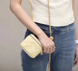 Designer mini Cosmetic Bag 10A Top Quality Womens Luxury Fashion Golden Ball Chain Bag Lady High End Shoulder Bag Imitation 18cm Crossbody Bag Clutch Purse With Box