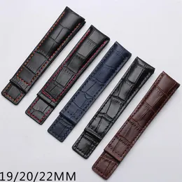 19mm 20mm 22mm deri kayış fit Carrera Monaco Mens Watch Band Siyah Kahverengi Mavi Bilezik Toka Olmadan 260B