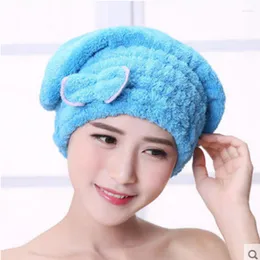 Havlu 1pc 4 Renk Mikrofiber Katı Hızlı Kuru Saç Şapkası Kadınlar Kızlar Bayanlar Kapak Bath Aksesuarları Kurutma Kafa Şartı