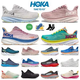 Vendita all'ingrosso Scarpe da corsa Hokas Bondi 8 Clifton 8 9 Ciclamino Dolce Lilla Nimbus Nuvola Ghiaccio Acqua Uomo Donna Scarpe da ginnastica Scarpe da passeggio Scarpe con plateau Taglia grande US 12 13 EUR 46 47