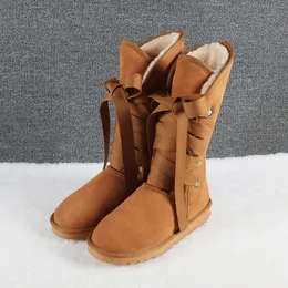 2024 neue Mode Aus Echtem Rindsleder Schnee Stiefel Australien Klassische Frauen Hohe Stiefel Warme Winter Schuhe Für Frauen Große Größe 35-43