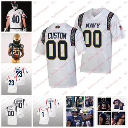 Personalizado 2023 Navy Midshipmen Football Jersey Tyler Baker Tedros Gleaton Luke Hutchinson Karson Lopati Jack Skidmore Isaiah Walters Braxton Woodson Jerseys