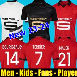 23 24 24 Koszulki piłkarskie Stade Rennais 2023 2024 Home Rennes Maillot de Foot Sulemana Bourigeaud Terrier Doku LaBorde Santamaria Men Football koszulki dla dzieci Zestawy dla dzieci