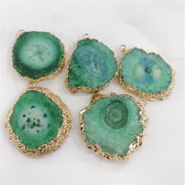 Charms 2PCS Nature Semi Precious Stone Pendants Size 25-35MM Big For Women's Necklace Making Findings DIY Jewelry Parts Free Ships