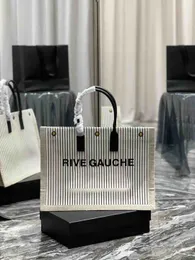 9a Rive Gauche Women Trend luksurys designer TOTE Duże torba haftowa torebka top lniane torby plażowe Travel skórzane na ramię tkanina