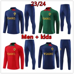 2023 2024 Portugisisk fotbollsspårning Portuguesa Fotbollsträning Män och barn 23 24 Portugieser Tracksuits Jogging Shirt Kits Survetement Foot Set