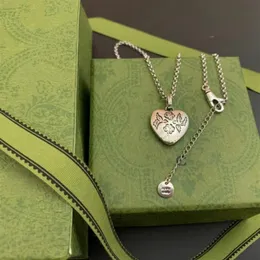 925 Silver italiensk design av hög kvalitet smycken blind för kärlek hänge halsband män och kvinnors hjärtformade tiger pend267j