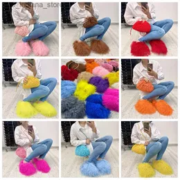 Slippers New beach wool slippers fur integrated warm snow boots Mongolian slides 220913 Q230913