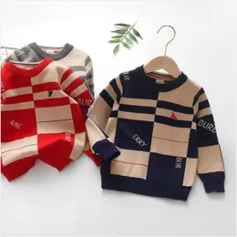 Spring Autumn Boys Girls Brand Sweaters Letters Printed Kids Long Sleeve Pullover Cute Children Knitted Pullovers Child Sweater 4-10 Years