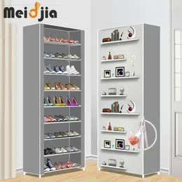 Storage Holders Racks MEIDJIA Zipper Dustproof Shoes Rack Holder 579 Layer Entryway Shoe Organizer Easy to Install Shelf Home Furnitur 230912