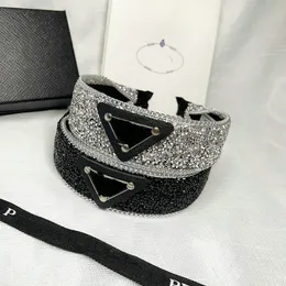 2pcs Lüks Tasarımcı Kafa Bantları Kristal Rhinestone Marka Mektup Saç Bandı Moda Mücevher Kadınları Spor Saçjewelry Hediyeler