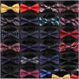 Bow Ties świąteczne krawat męskie moda czarny węzeł Bowtie Business Wedding Men Mężczyzn Formalny krawat do akcesoria
