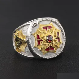 Rings Sovereign Grand Inspector General 33 Degree Mason Masonic Sterling Sier Ring 230506 Drop Delivery Jewelry Dhs2Z