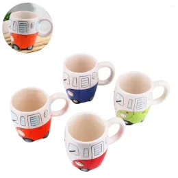 Ups kupalar 40pcs/lot moda karikatür çifte otobüs el boyama retro seramik fincan kahve sütü çayı kupa içkisi novetly hediyeler jj 9.13