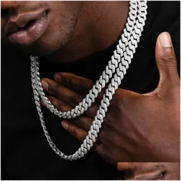 Ketten Kubanische Gliederkette für Männer Iced Out Sier Gold Rapper Halsketten Fl Miami Halskette Bling Diamant Hip Hop Schmuck Halsband Drop Deli Otpai