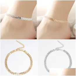 Anklets Bohemian Arrow Anklet Men And Women Sen Personality Versatile Minimalist Student Ankle Jewelry Drop Delivery Dhhc3