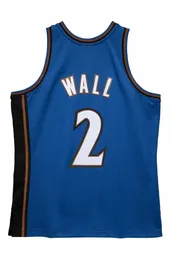 2010-11 John #2 Wall Wizard Basketball Jersey Washingtons Throwback Blue Size S-XXXL