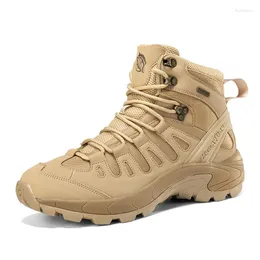 Boots Men's Tactical Army Ankle Joint Hiking Shoes Military Desert Waterproof Work Safety Large Size Outdoor