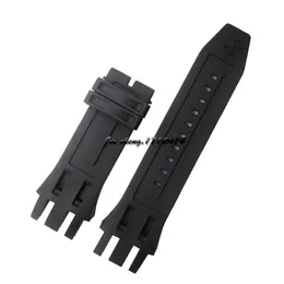 Jawoder Watchband New Men Women 33mm 26mm Buckle End Black Silicone Rubber Diver Watch Band Strap For Inv Reserve206R