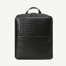 5A high-end äkta läder ryggsäck designer väska en enkel rese väska lyx varumärke minimalistisk affärsmän datorväska för A4 fil handvävd väska 2023 ny
