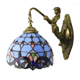 Wandlampen Meerjungfrau Lampe Retro Farbiges Glas Treppe Hängende Kunst Dekoration Nachttisch Schlafzimmer LED