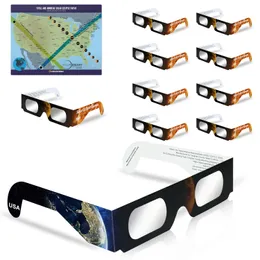 Очки для просмотра Eclipse/Solar, изготовленные признанной фабрикой AAS, сертифицированы ISO CE для безопасного наблюдения за солнечными лучами, упаковка 10 шт.