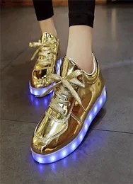 RayZing Mode Unisex Schuhe Led Für Erwachsene Schoenen männer Casual Chaussures Lumineuse Leuchten liebhaber Luminous Gold Silber 2202181265603
