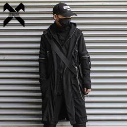 Männer Trenchcoats 11 BYBB'S DARK Wizard Cape Cloak Gefälschte zwei Jacke Windjacke Männer Gothic Punk Streetwear Lange Funktion Hoody WB200 230912