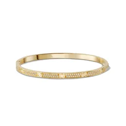 Cienka Bransoletka pełna diamentowa śruba Designer Banlesd Masowe biżuteria Womans Designer 3 65 mm różowe złote bransoletki platyny dla WOM281Z
