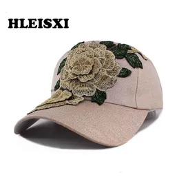 Ball Caps Hleisxi Wysoka jakość ADT Kobiety Floral Baseball Summer Regulowane Lady Rose Big Casual Cap Hat Hats 230407 Drop Gelive DHGSX