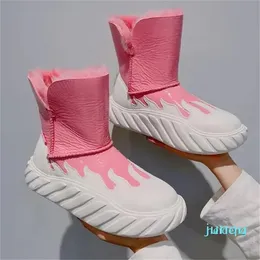 Designer - botas de neve integradas de pele de ovelha para mulheres em cores mistas botas quentes de sola grossa
