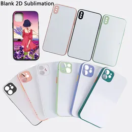 Fundas de teléfono móvil de TPU con sublimación 2D en blanco, coloridas, impresión artesanal para iPhone 15, 14, 13, 12, 11 PRO MAX, 7, 8, sublimación en blanco