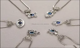 Pingente colares pingentes jóias 2022 charme turco mau olho azul borboleta tartaruga coruja palma colar para mulheres homens clavícula chai4963797