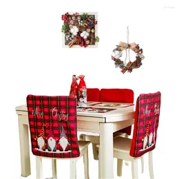 椅子は、ダイニングルームキッチンエルウェディングバンケットクリスマスイヤーパーティーの装飾のためのクリスマスカバーシートプロテクター