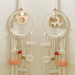 Haarschmuck INS Weben Holz Bär Baby Clips Halter Prinzessin Mädchen Haarnadel Haarband Lagerung Anhänger Schmuck Wand Ornamente