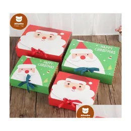 Gift Wrap Christmas Eve Big Box Santa Claus Fairy Design Kraft Papercard Present Party Favor Activity Red Green Gifts Package Boxes Dr Dhzyr