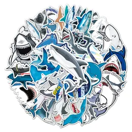 50pcs الكرتون سمك القرش الخاص بالجرافتي PVC أزياء التزلج DIY السيارة المضادة للماء الديكور الإبداعي