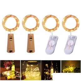 Led Strings String Light Waterproof Copper Mini Fairy Diy Glass Craft Bottle Lights Christmas Lamp 2M 20Leds Drop Delivery Lighting Ho Dhc6A