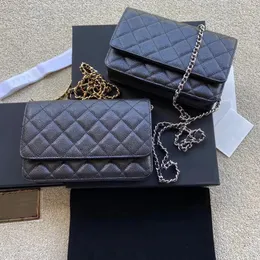 Sacos de moda de alta qualidade feminino designer clássico carteira na corrente caviar woc saco granulado brilhante bezerro crossbody sacos bolsa ombro