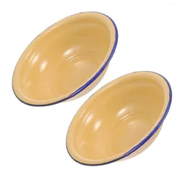 Conjuntos de vajilla 2 PCS Esmalte Sopa Tazón Plato Creativo Cuenca Decoración Simple Tocino Grasa Contenedor Hogar Fruta