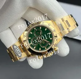 Clean Factory besttime Mens Super Men's Green Dial Solid 904L 40mm 116508 4130 V2 Хронограф Механизм Автоматический Твердая задняя крышка Наручные часы