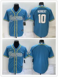 Baseball Football Jersey Los Angeles''Chargers''Men Justin Herbert Blue Cool Base Stitched