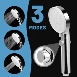 Bathroom Shower Heads SAMODRA Handheld Shower Head High Pressure Boosting Shower Head Water Saving Adjustable 3 Spary Setting With ON/OFF Switch 230912