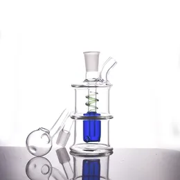 Colorato Mini Dab Rig Bong in vetro Narghilè Spessi Inline Perc 10mm Femmina Giunto Acqua Olio Rigs Piccoli Tubi Bong Con Banger