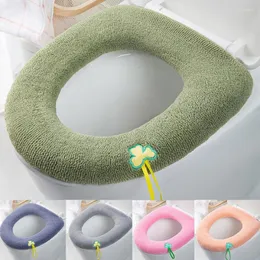 Toilet Seat Covers Thicken Cover Mat Winter Warm Soft Washable Closestool Case Lid Pad Bidet Bathroom Accessories