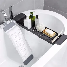 Tub Bathtub Shelf Caddy Shower Expandable Holder Rack Storage Tray Over Bath Multifunctional Organizer A10 19 Dropship T200413302a